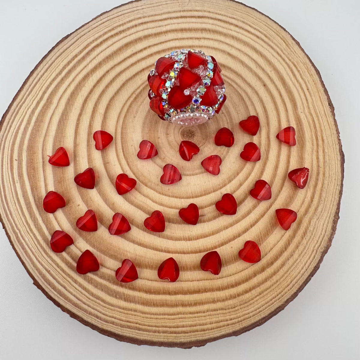 6mm Resin Heart Nail Charms For Making Fancy Beads