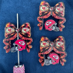 KC Printed Bow Set Acrylic Beads For Beadable Pens Keychain Making
