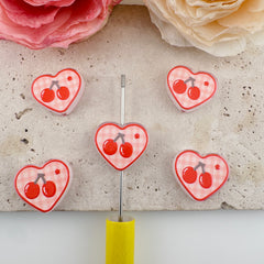 FS19448-Cherry Heart Acrylic Focal Beads