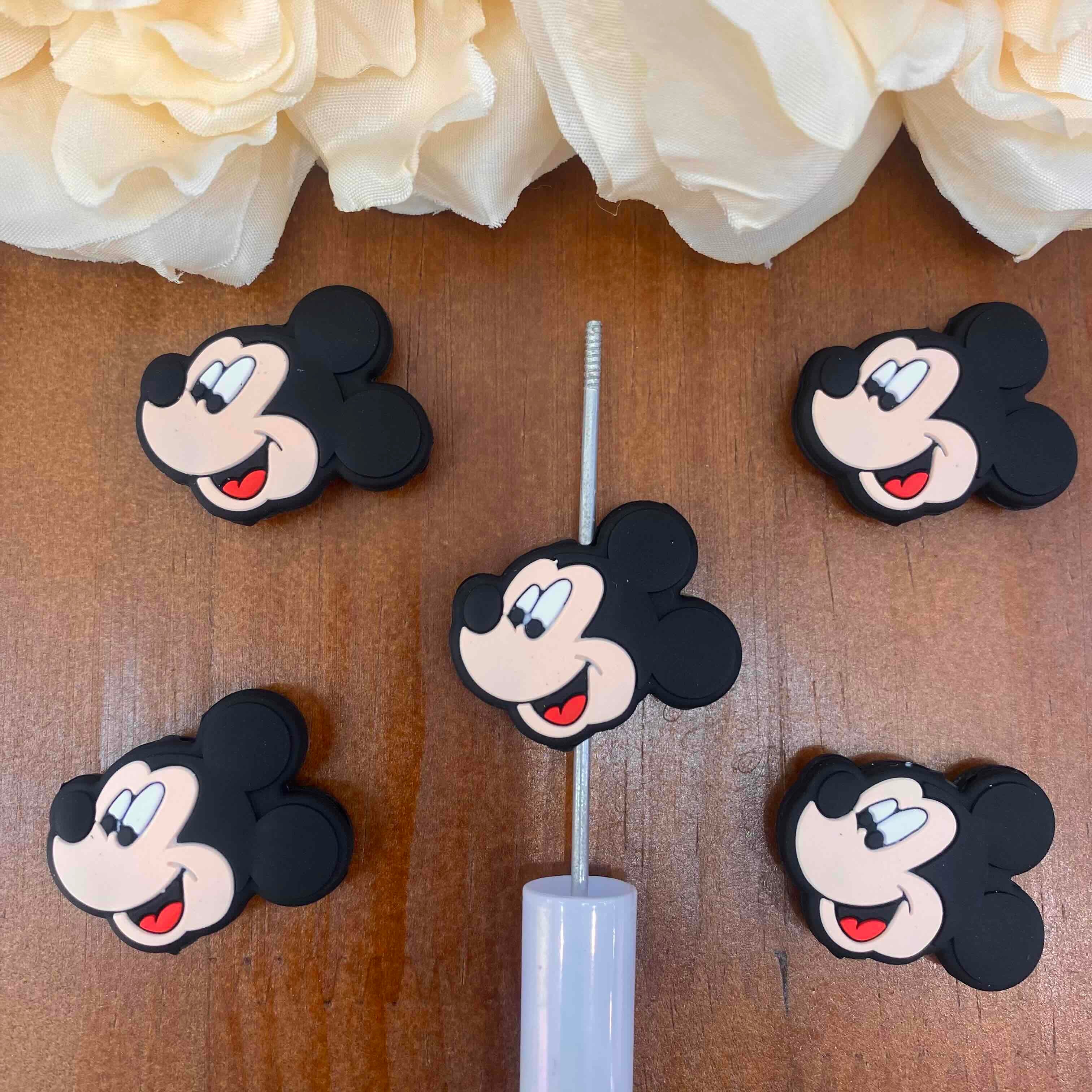 FS20497-Mickey Mouse Head Flat Silicone Focal Beads