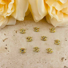 FS4781- 8mm CC Rhinestone Metal Nail Charms