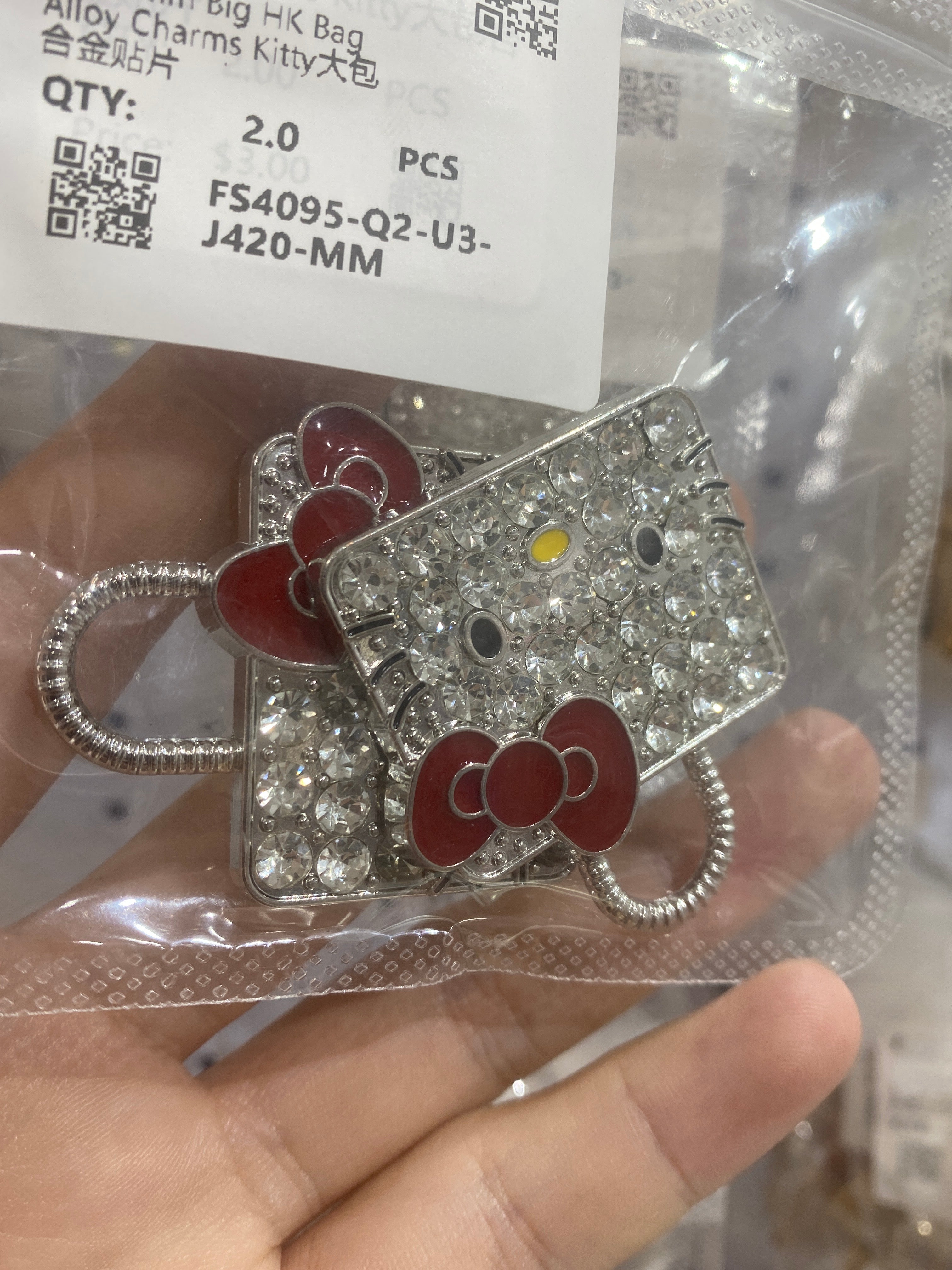FS4095-2Pieces HK Diamond Bags Patch For Making Fancy Beads Zoe's DIY Shop