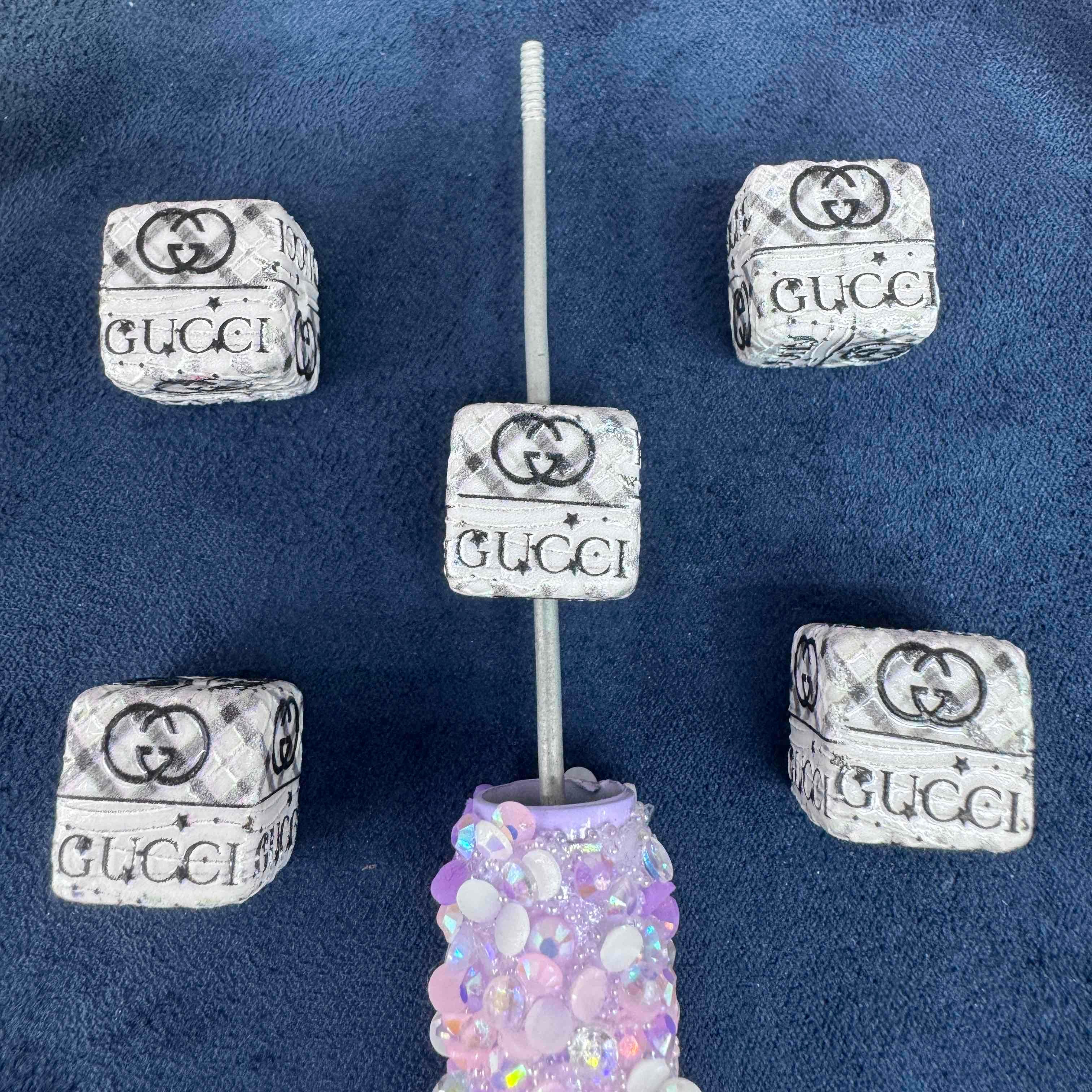 FS20305-Printed Square Acrylic Focal Beads