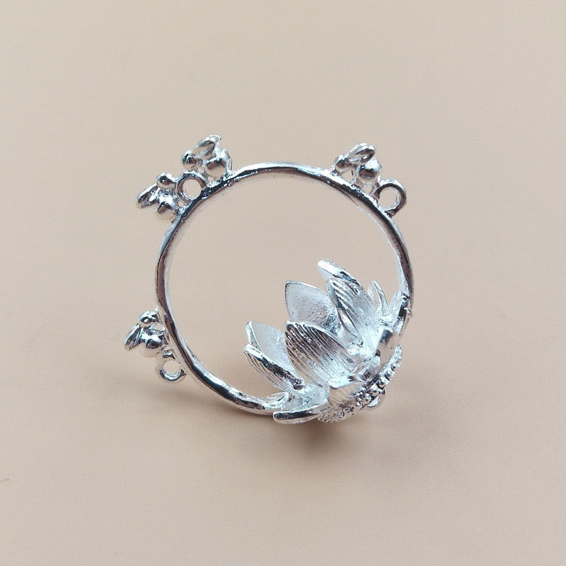 DIY Beaded Pendant, Silver Hollow Metal Ball  Cage Ornament for Jewelry Making