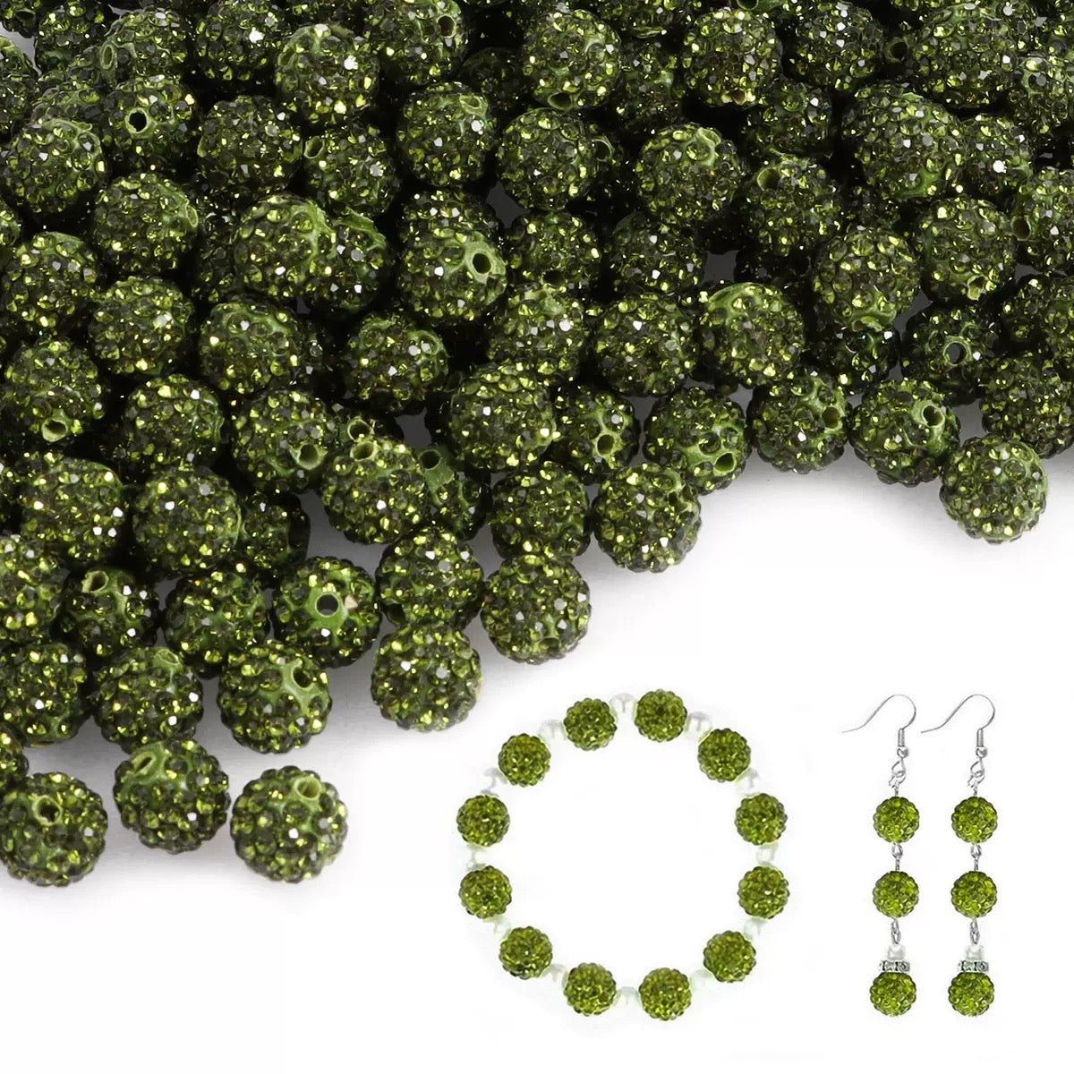 10mm Rhinestone Clay Beads For Jewelry Making Keychain Making