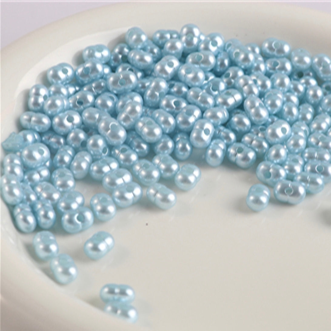 FS2380-5*8mm Solid Color Pearl Looking Peanut Acrylic Beads For Making Keychain