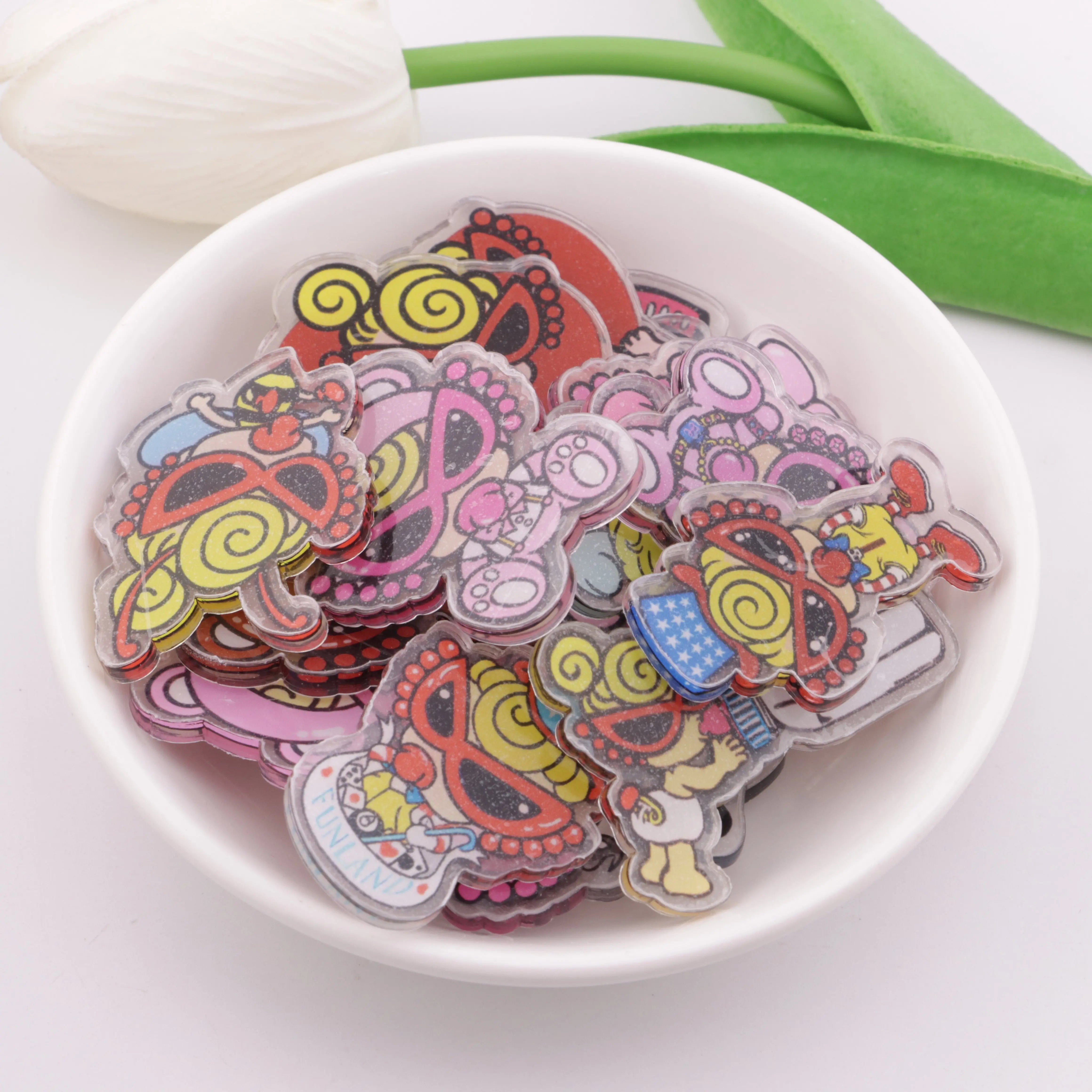 FS5755-Black Sunglass Teethers Acrylic Sheets (Approximately 17 Pcs. The Quantity Varies Due To Size Differences, But It Will Weigh 50 G) - Zoe DIY Wholesale