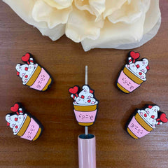 FS20095-Love Dessert Cup Flat Silicone Focal Beads