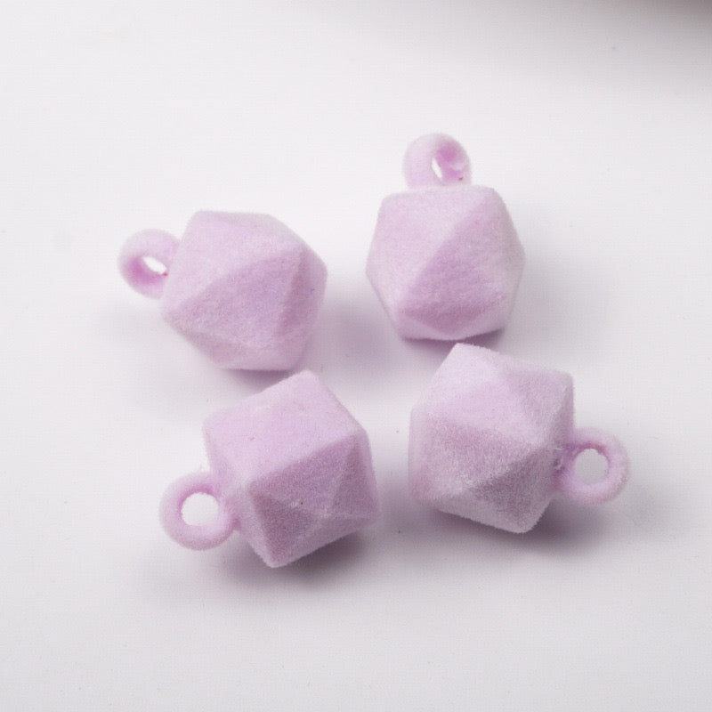 FS2382-16MM Flocked Cube Dangle Acrylic Beads For Making Car Hangers