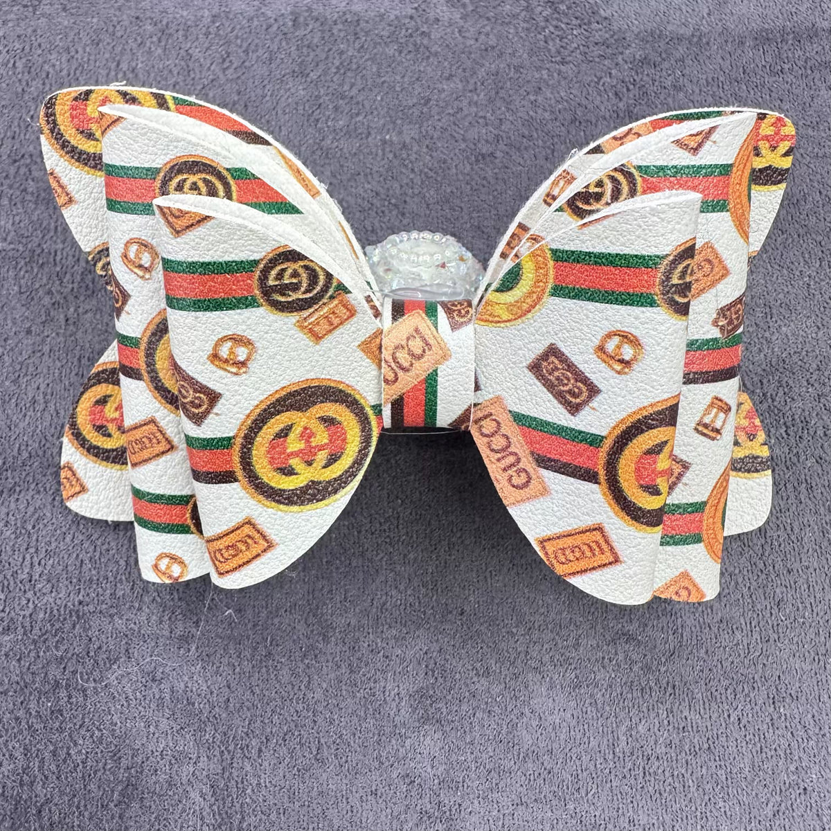 GG Printed Leather Bow  Sugar Beads For Jelwery Making