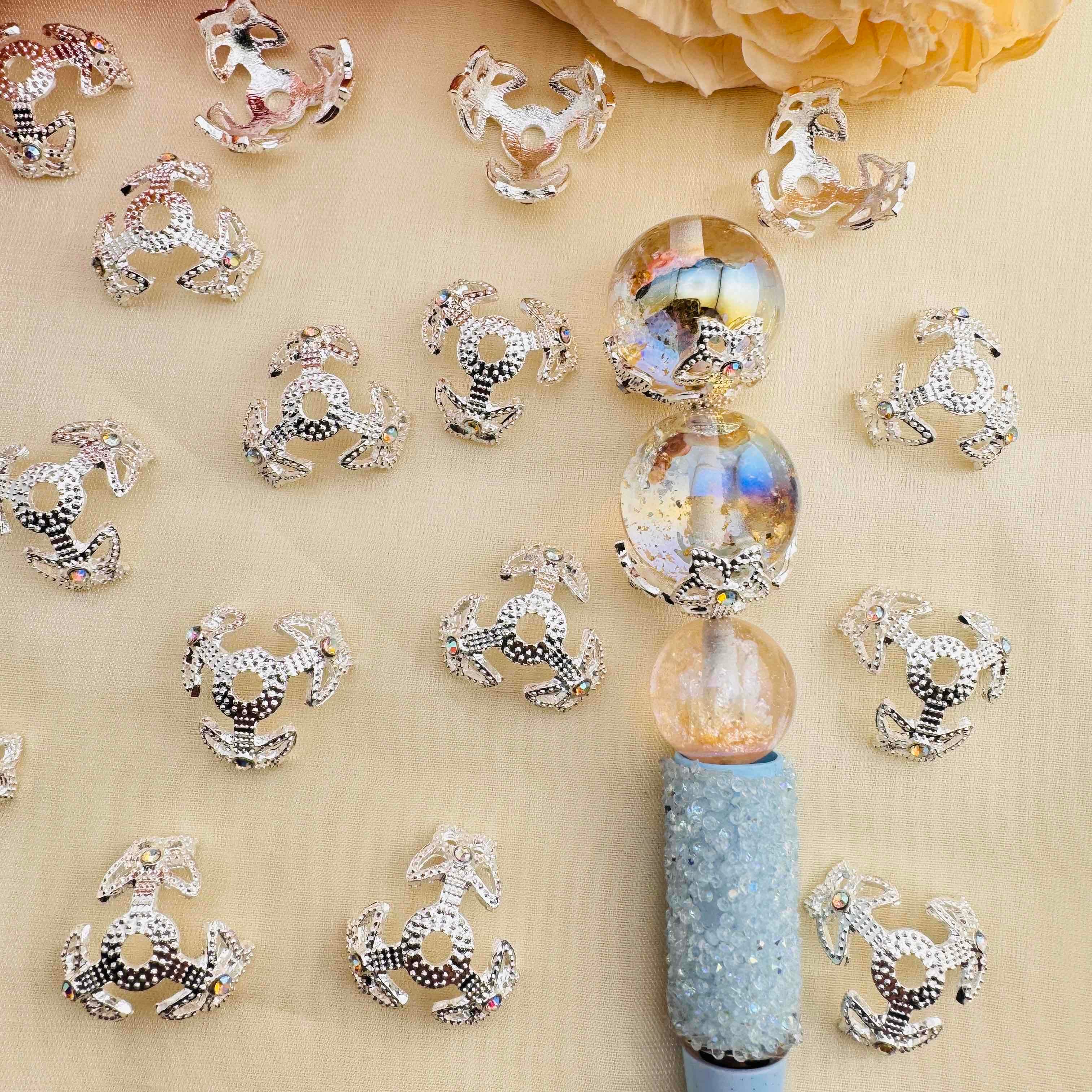 FS10363-19mm Rhinestone Spacer Fit For Beadable Pens - Zoe DIY Wholesale