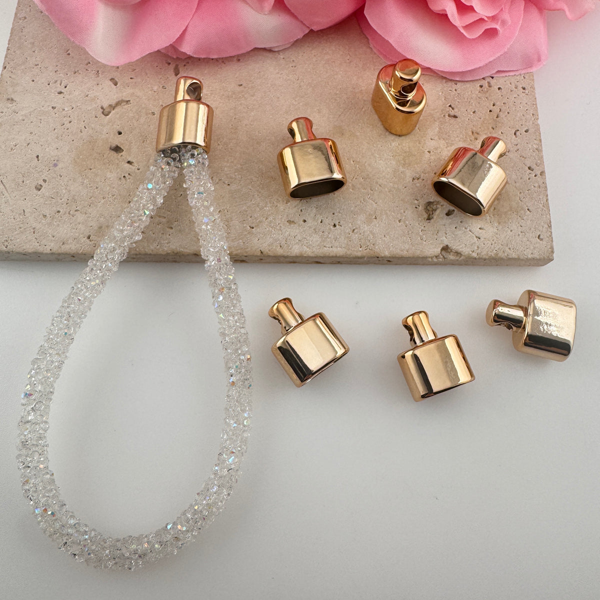 FS20673- Metal Cord End Caps Alloy Rope End Terminators for DIY Keychain Phone Strap Jewelry Making