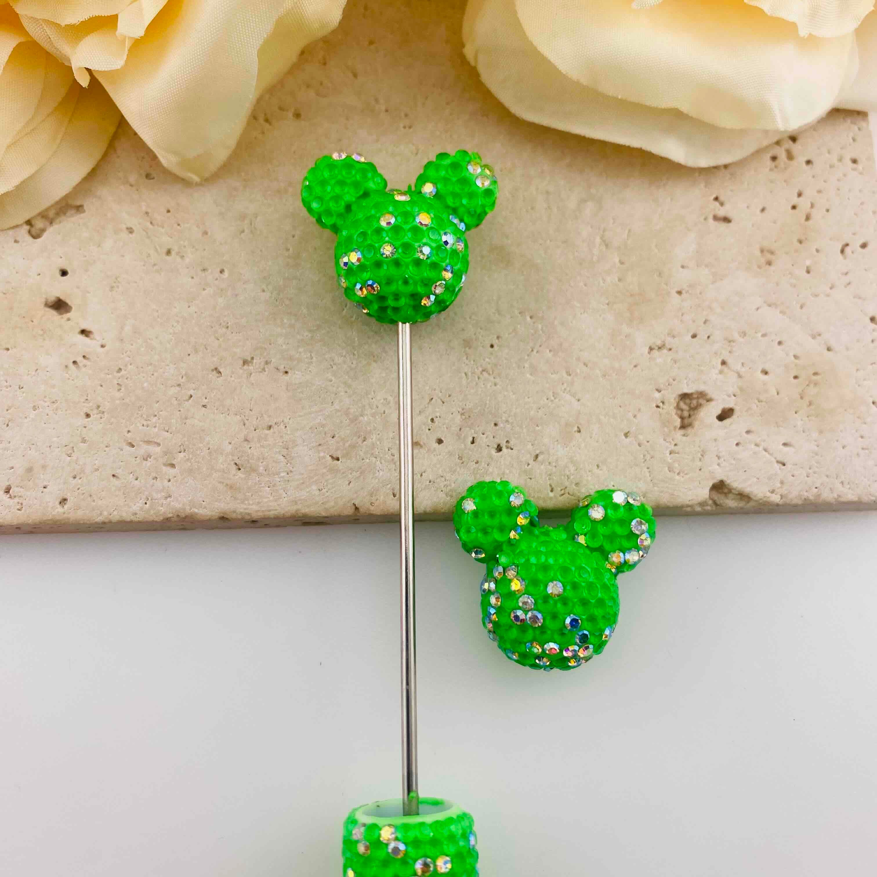 FS20073-About 22*25mm Rhinestone Mickey Head Clay Beads