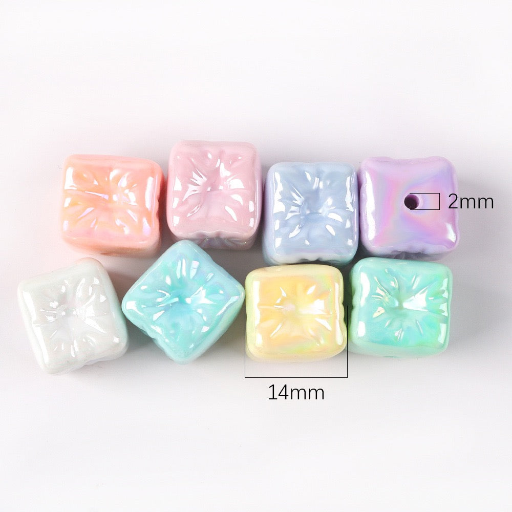 FS1718-16mm Mixed Color UV Cube Acrylic Beads Fit For Beadable Pens