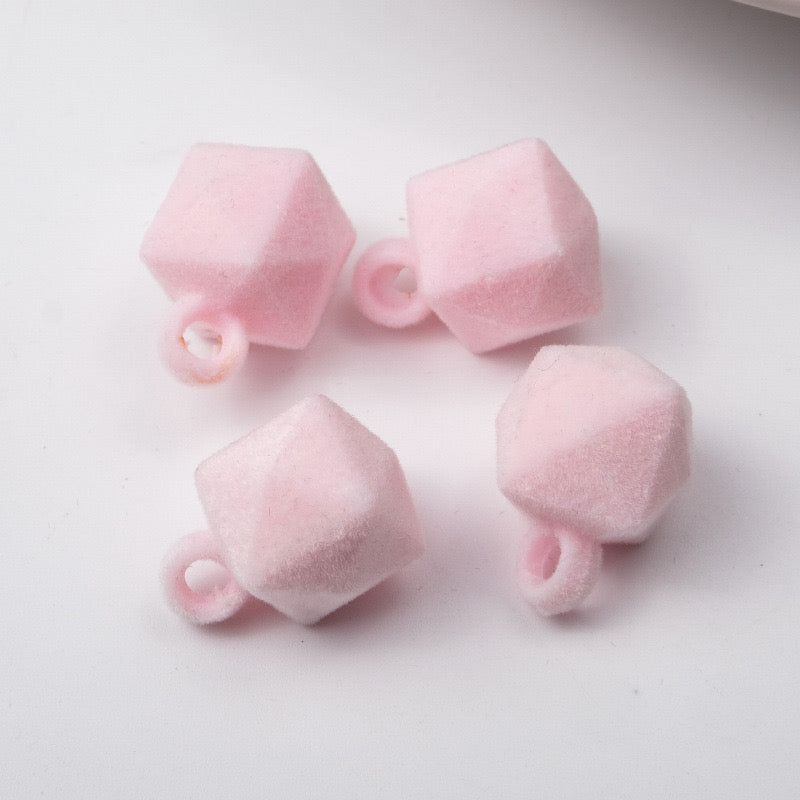 FS2382-16MM Flocked Cube Dangle Acrylic Beads For Making Car Hangers