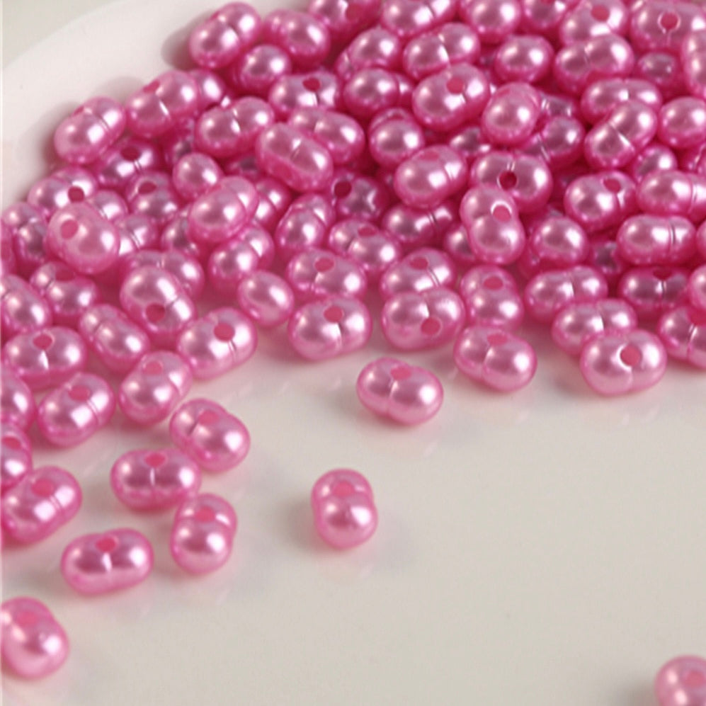 FS2561-5*8mm Pearl Looking Peanut Acrylic Beads For Making Keychain