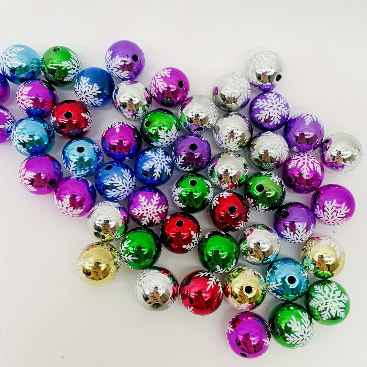 FS2253-16 MM Random Mixed Color Metalic UV Shiny Acrylic Beads Fit For Beadable Pens