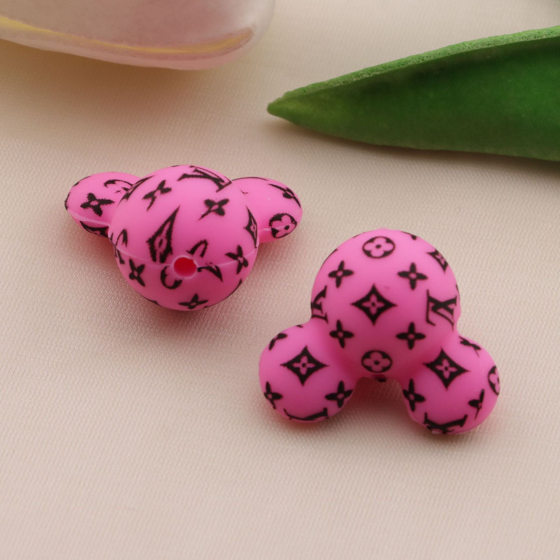 FS1447-About 21mm Mickey Head Printed Silicone Beads