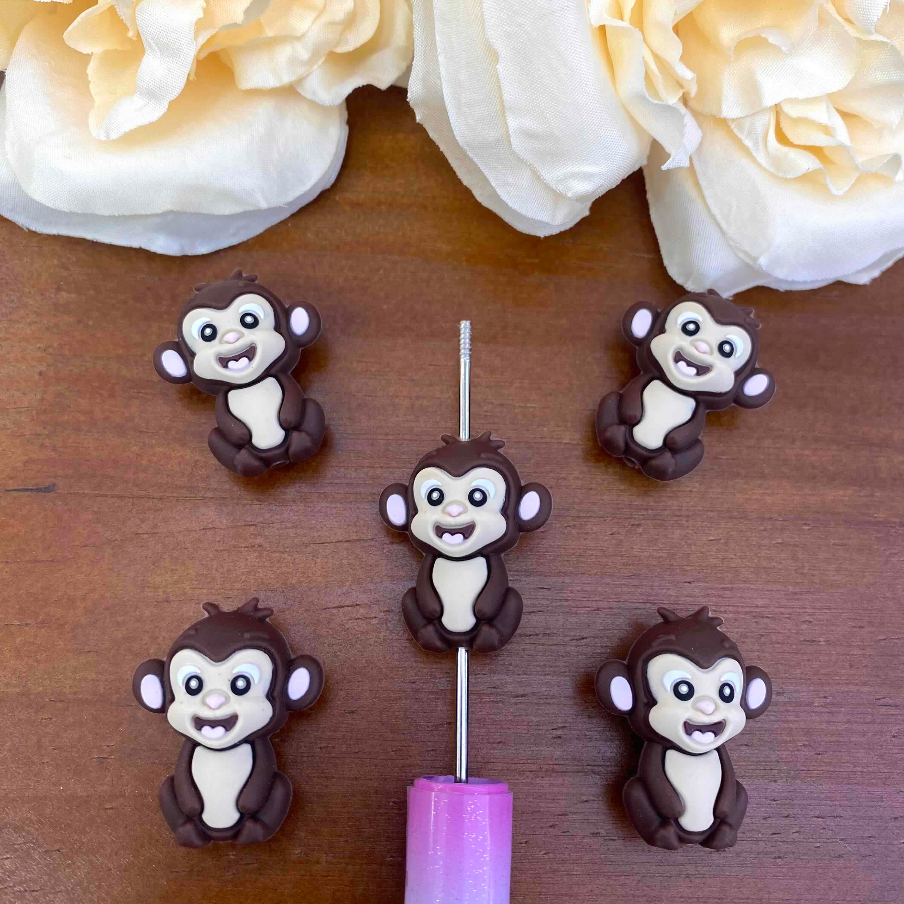 FS20521-3D Monkey Silicone Focal Beads