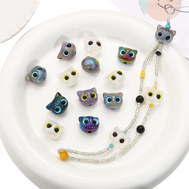 FS2310-Random Mixed Color Cat Acrylic Beads Fit For Beadable Pens