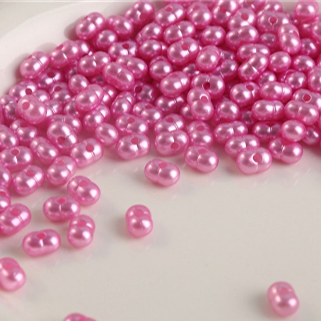 FS2380-5*8mm Solid Color Pearl Looking Peanut Acrylic Beads For Making Keychain