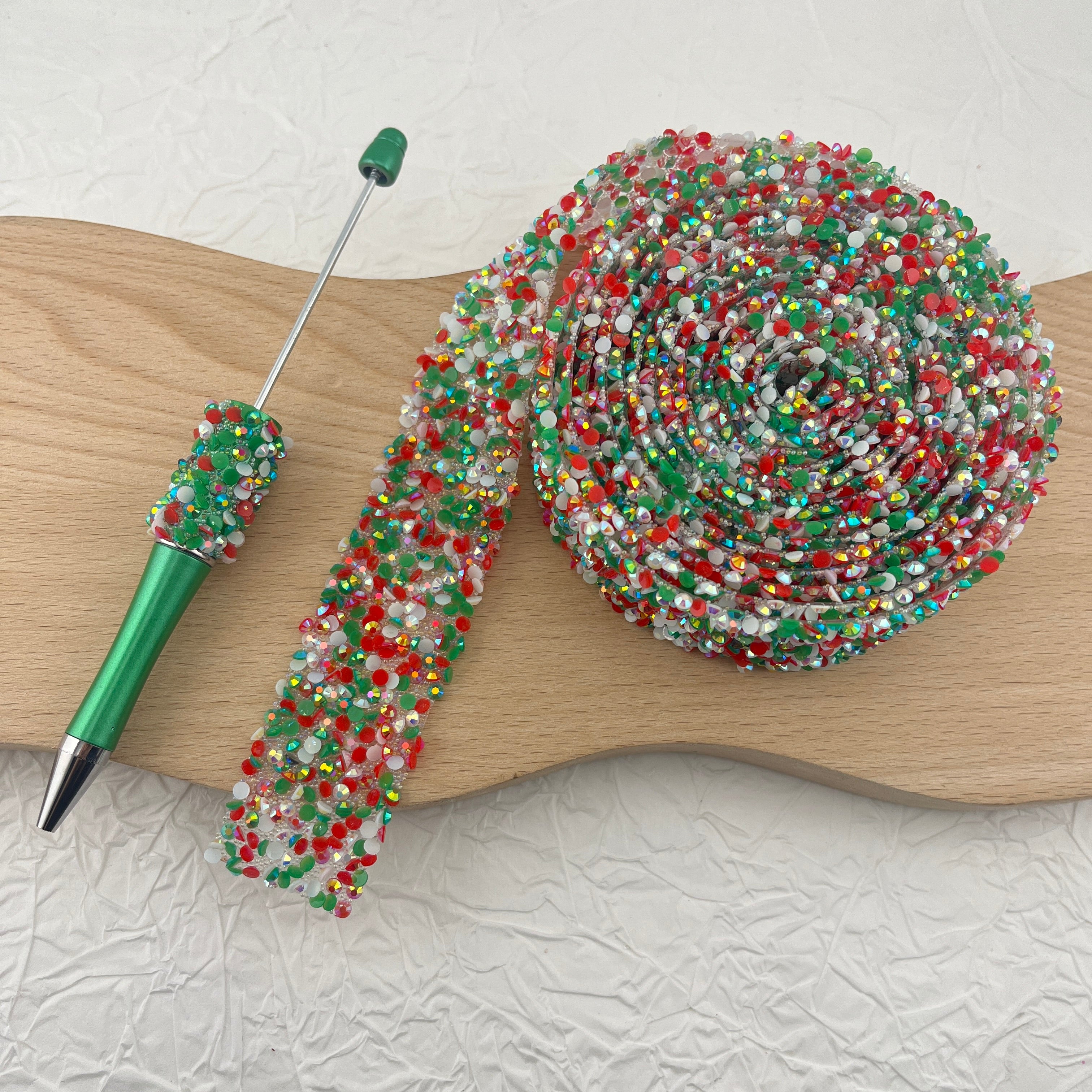 FS0986-Width 2.7cm Christmas Green Sugar Wraps For Making Sugar Pens Or Sugar Beads