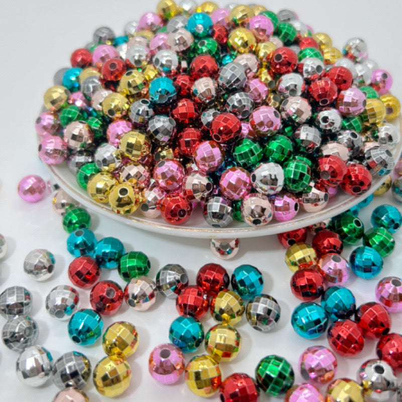 FS2455-16mm Metallic Disco Acrylic Beads Fit For Beadable Pens