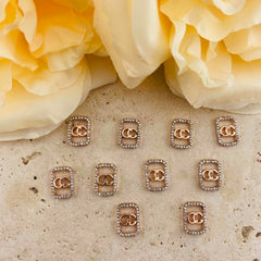 FS4752-  8mm Square GG Metal Nail Charms