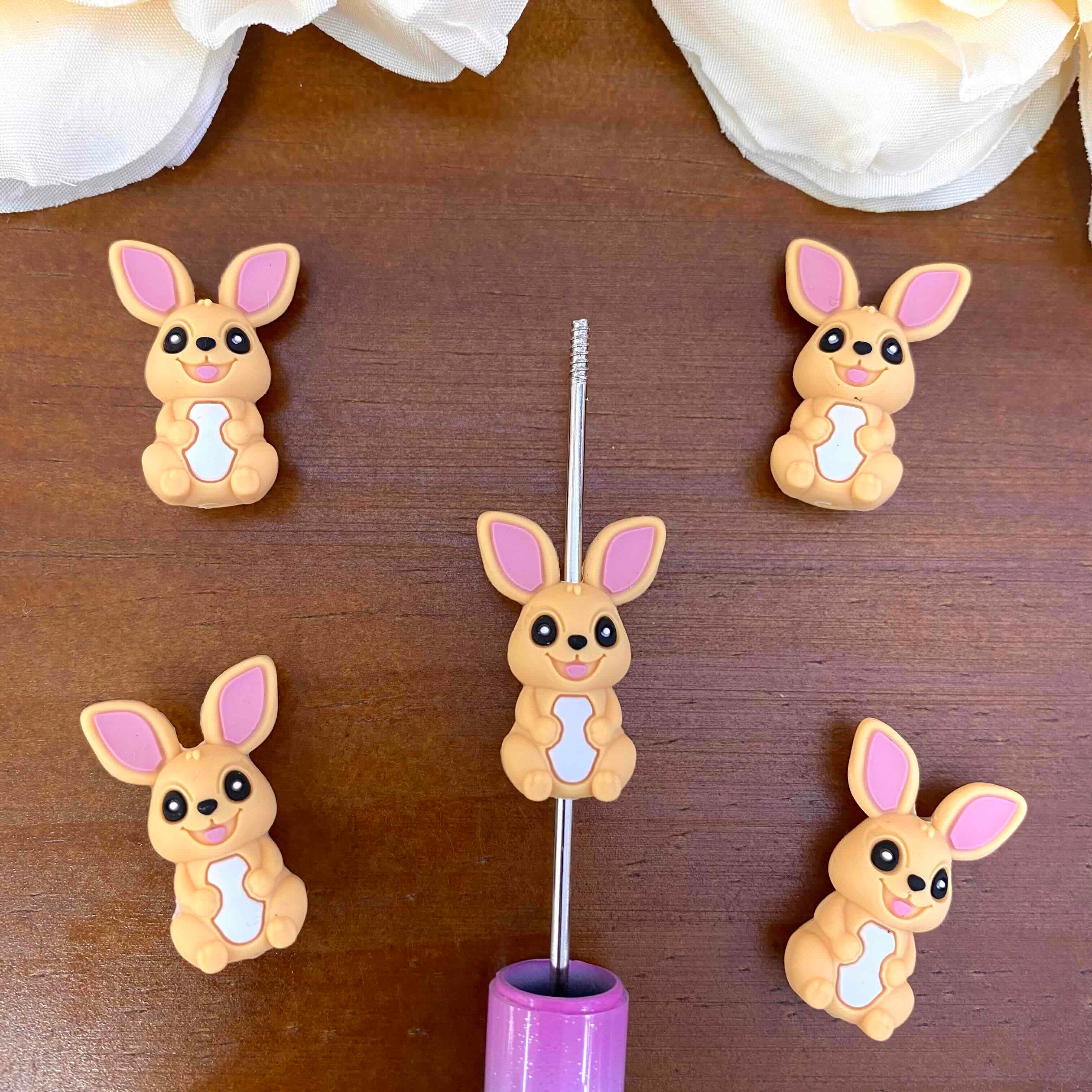 FS20574-3D Cartoon Kangaroo Silicone Focal Beads