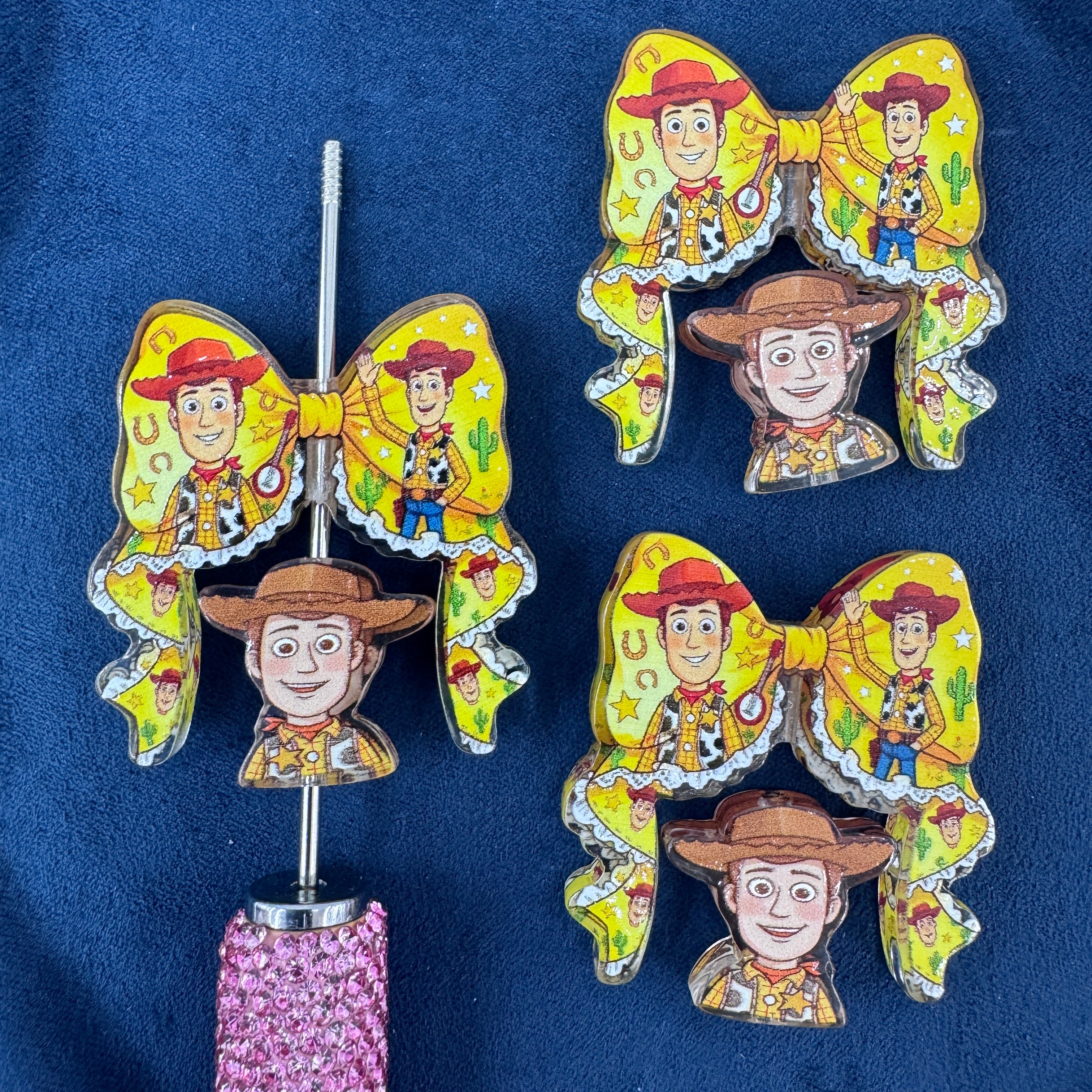 Woody Printed Bow Set Acrylic Beads For Making Keychain Beadable Pens Making