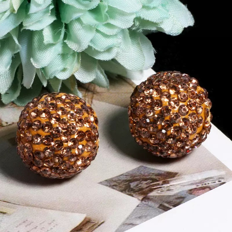 FS20235-16mm Solid Color Rhinestone Clay Beads