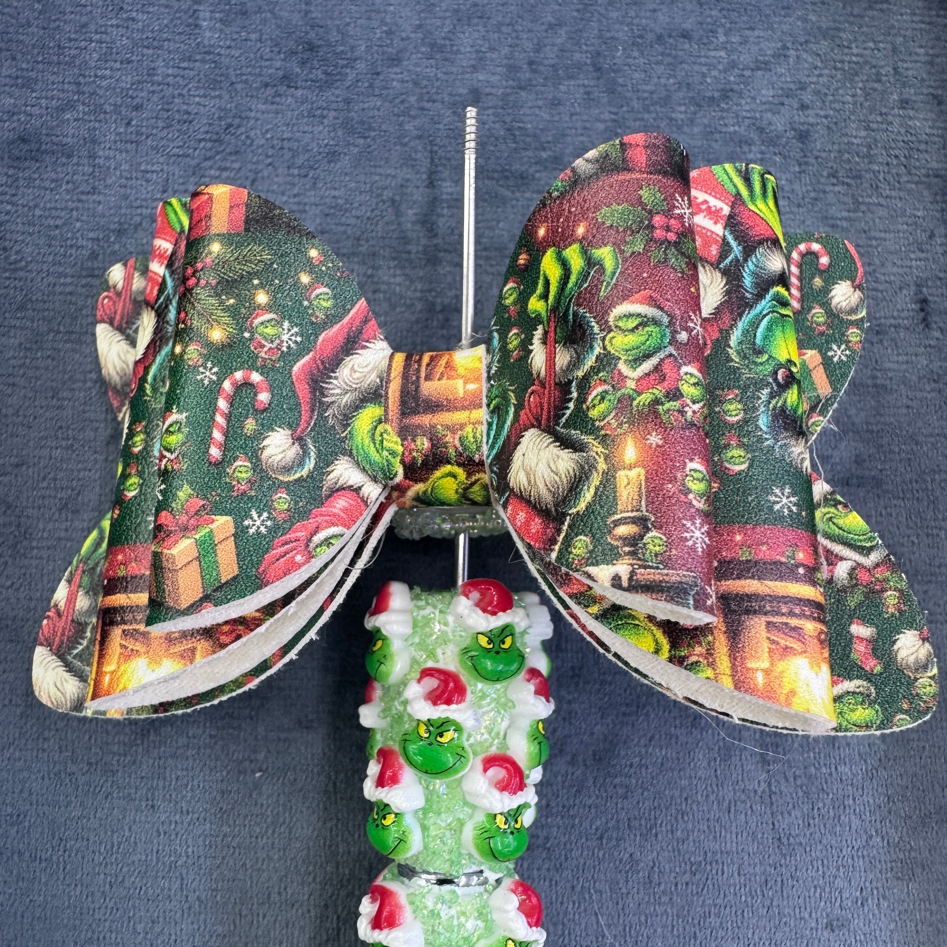 FS20238-Christmas PU Bow Sugar Beads