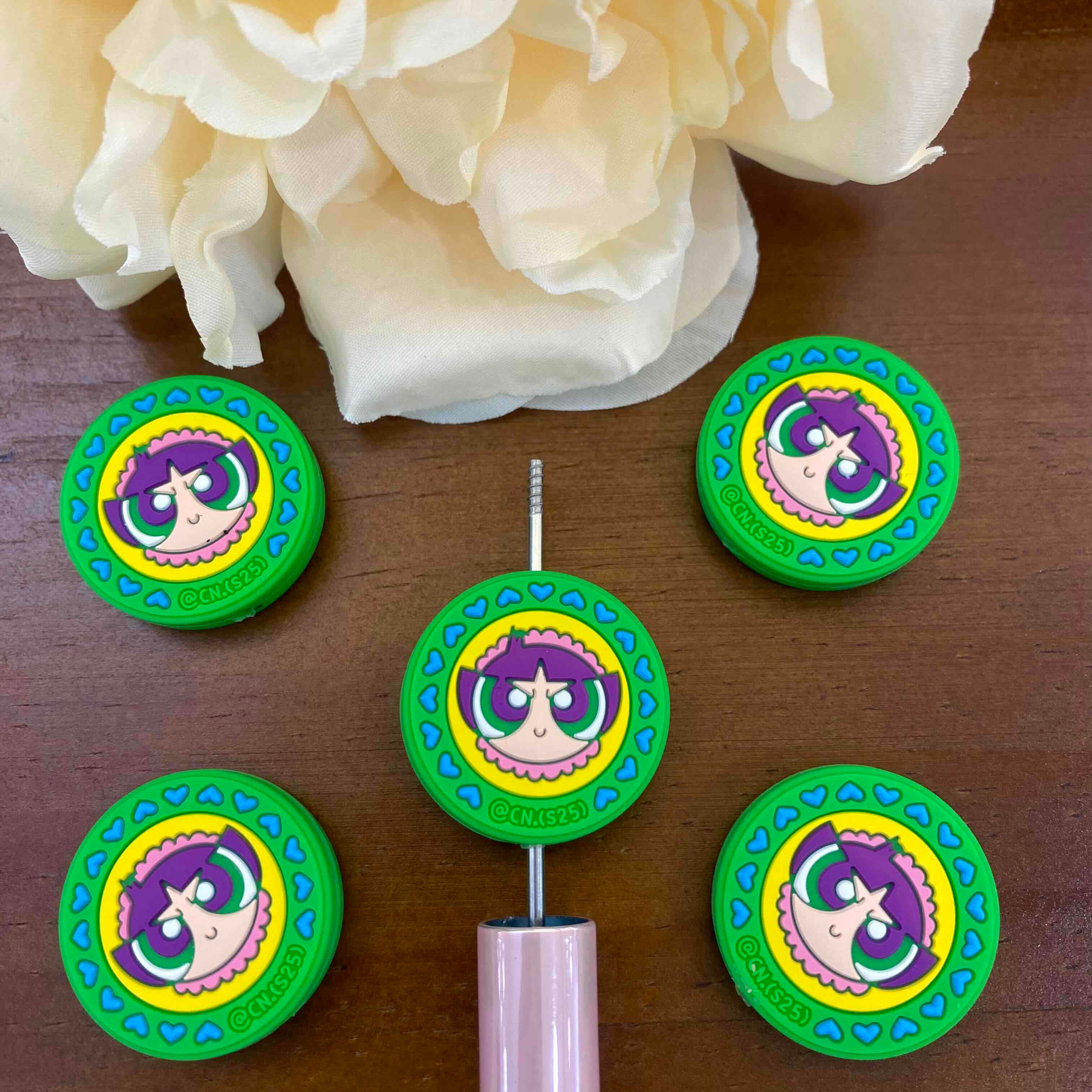 FS20207-Bubbles Flat Silicone Focal Beads