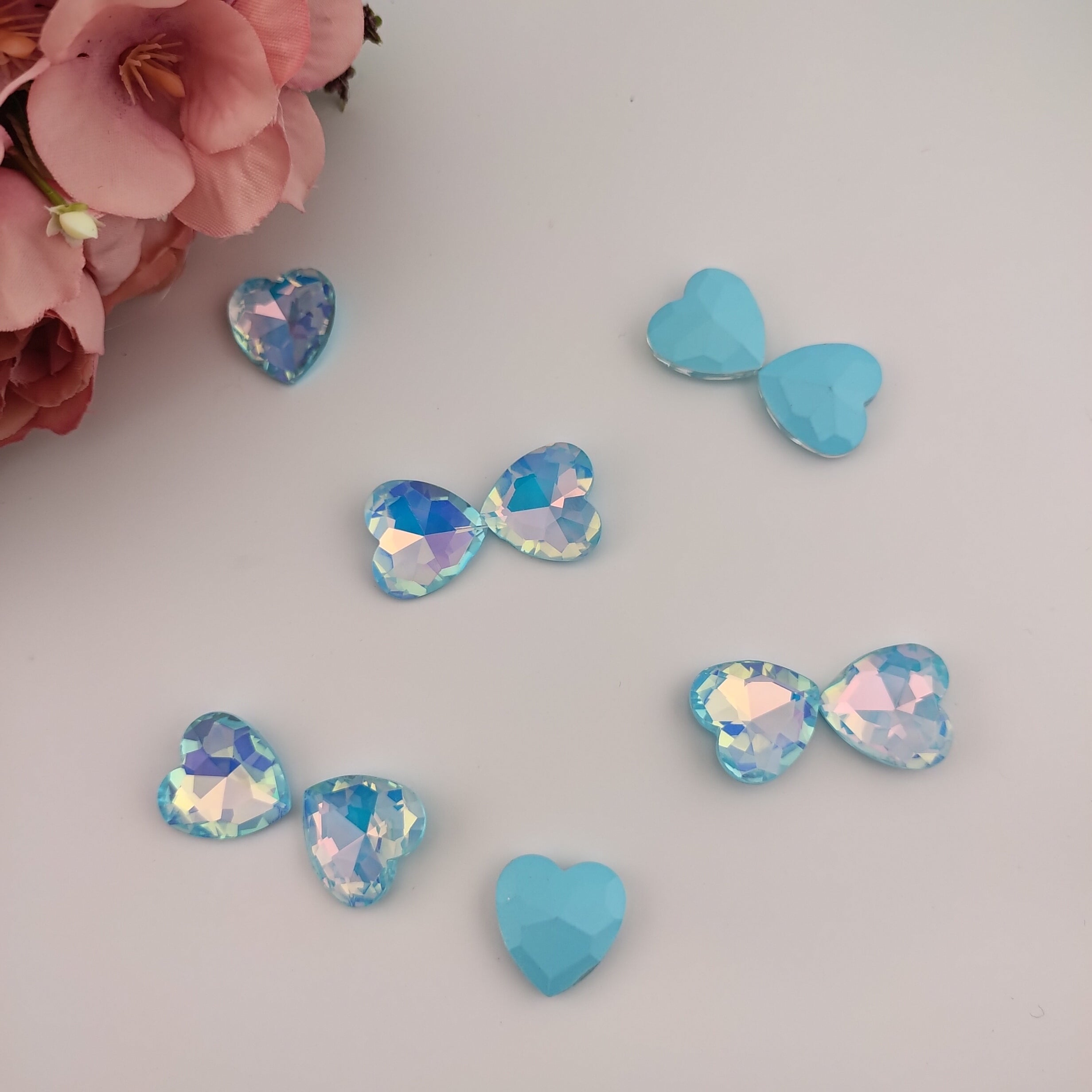 16MM Mixed Color Heart Shape Diamond Crystal For Making Fancy Bead