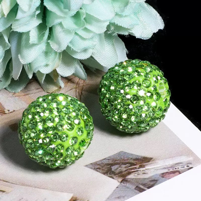 FS20235-16mm Solid Color Rhinestone Clay Beads