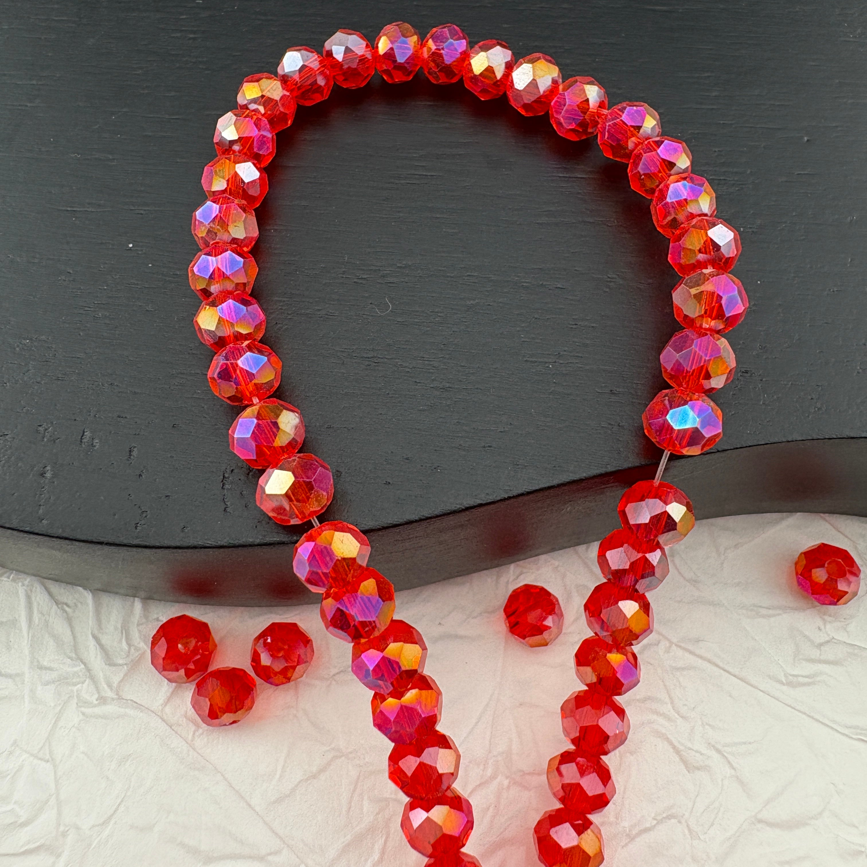 FS2524- 6mm Christmas Red AB Crystal Glass Beads