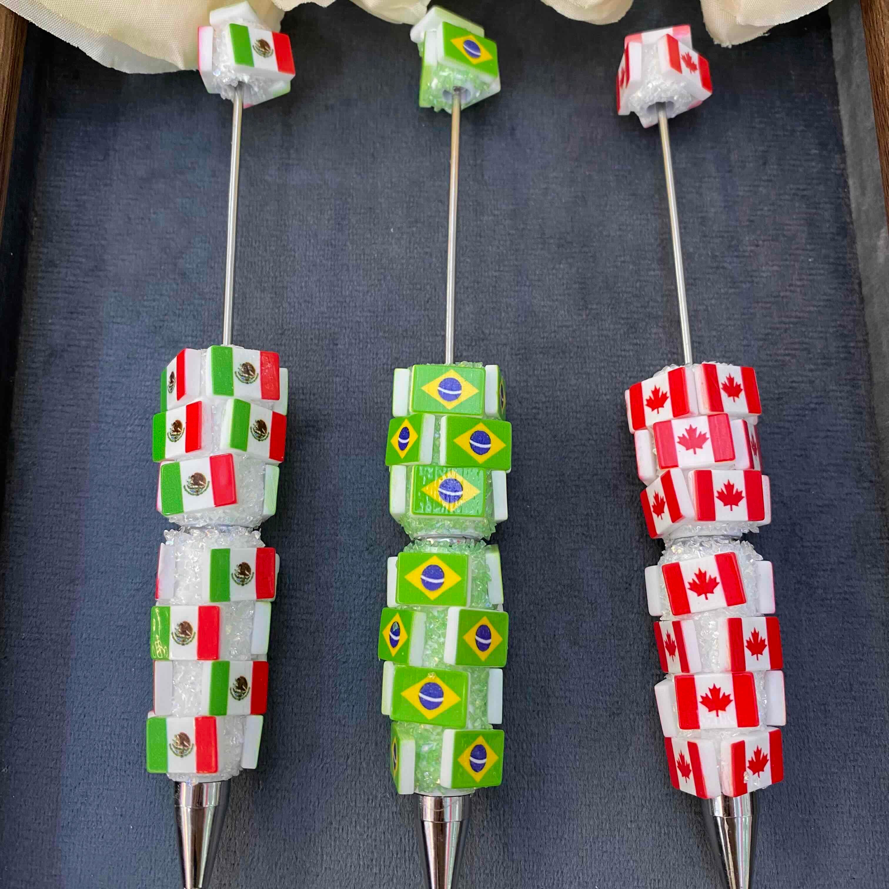 FS20626-National Flag Sugar  Beadable Clay  Pen