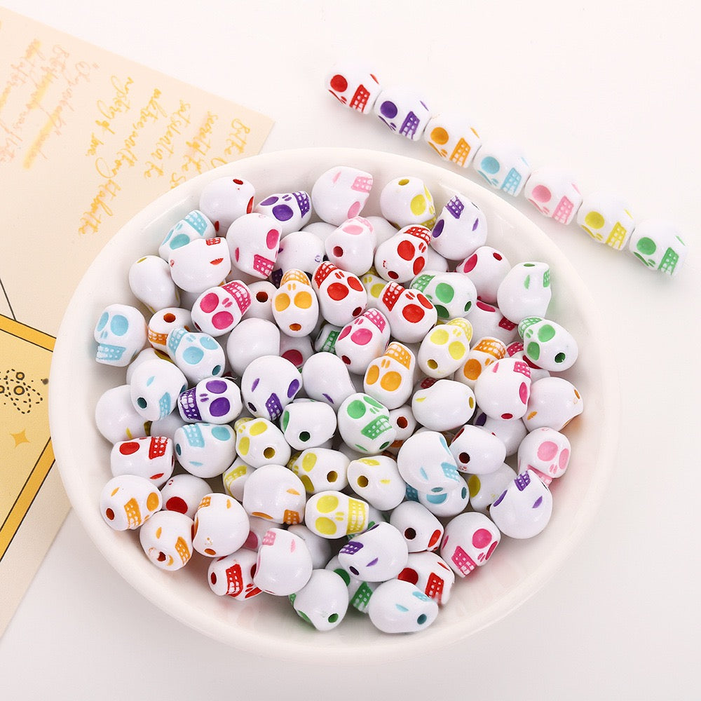 FS19734-About 10*12mm Halloween Skull Acrylic Beads