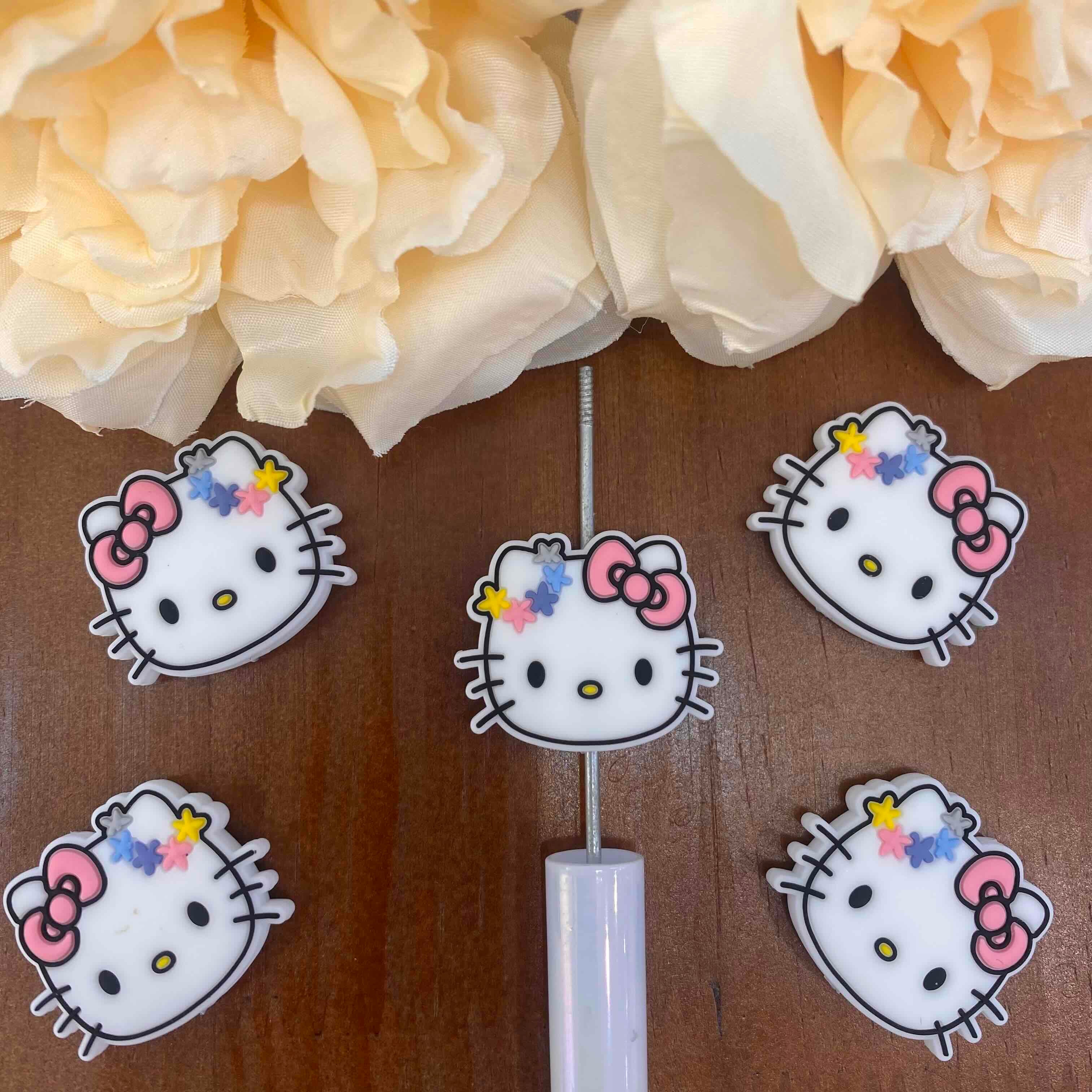 FS20476-Hello Kitty Flat Silicone Focal Beads