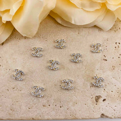 PP20087-About 8mm CC Rhinestone Metal Nail Charms