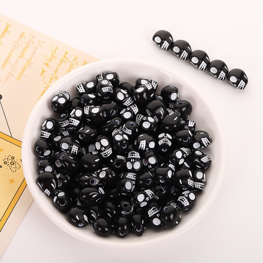 FS19734-About 10*12mm Halloween Skull Acrylic Beads