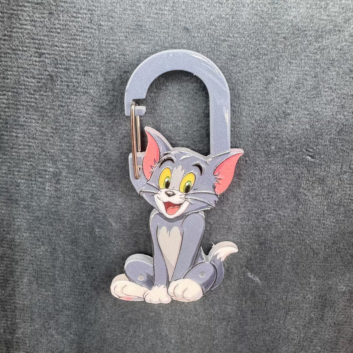 Cute Tom Cat Acrylic Carabiner, Cartoon Character Backpack Hook, Key Holder Accessory