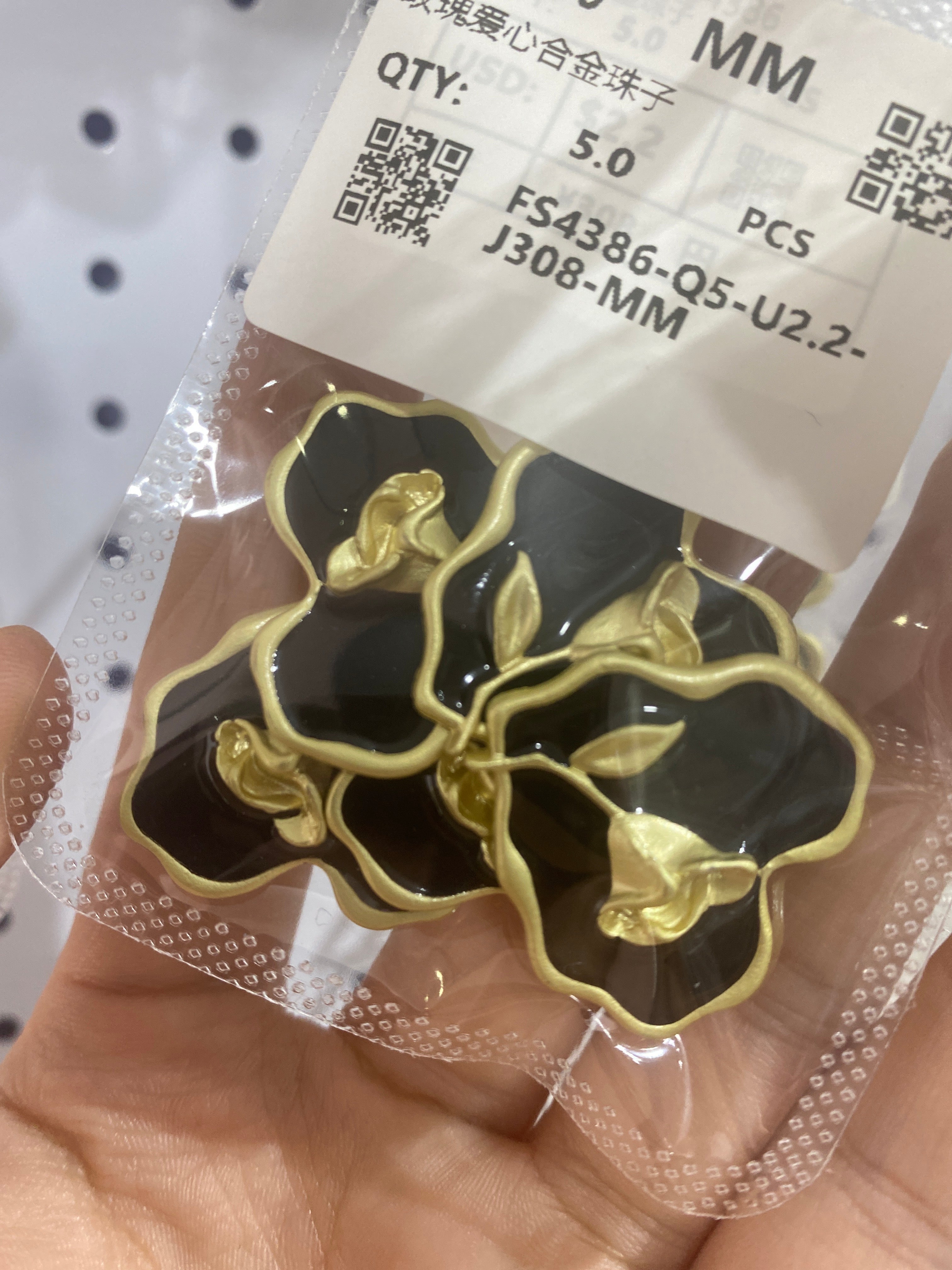 FS4386-13*14mm Rose Heart Alloy Beads Zoe's DIY Shop
