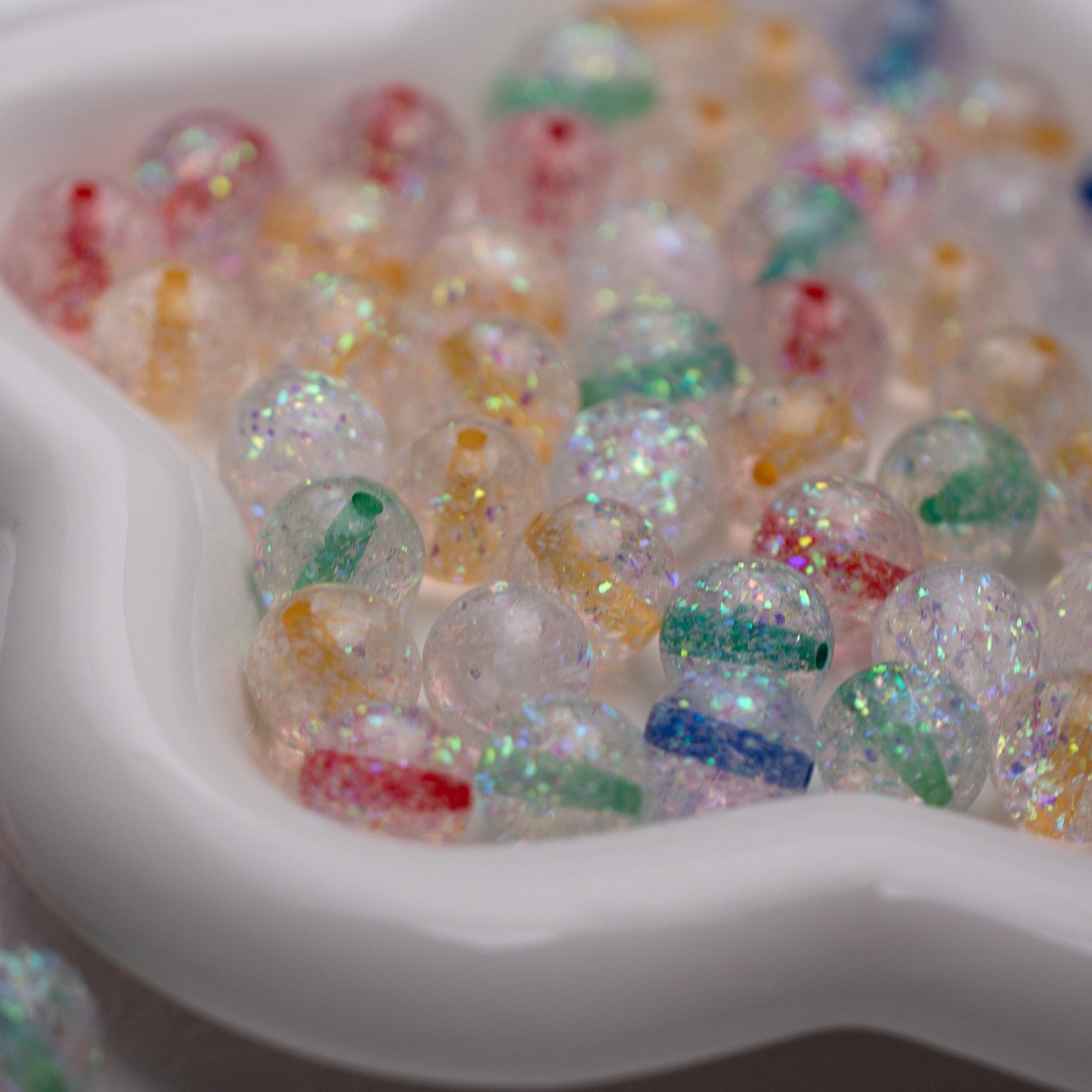 FS1950-16MM Glitter Resin Beads Fit For Beadable Pens