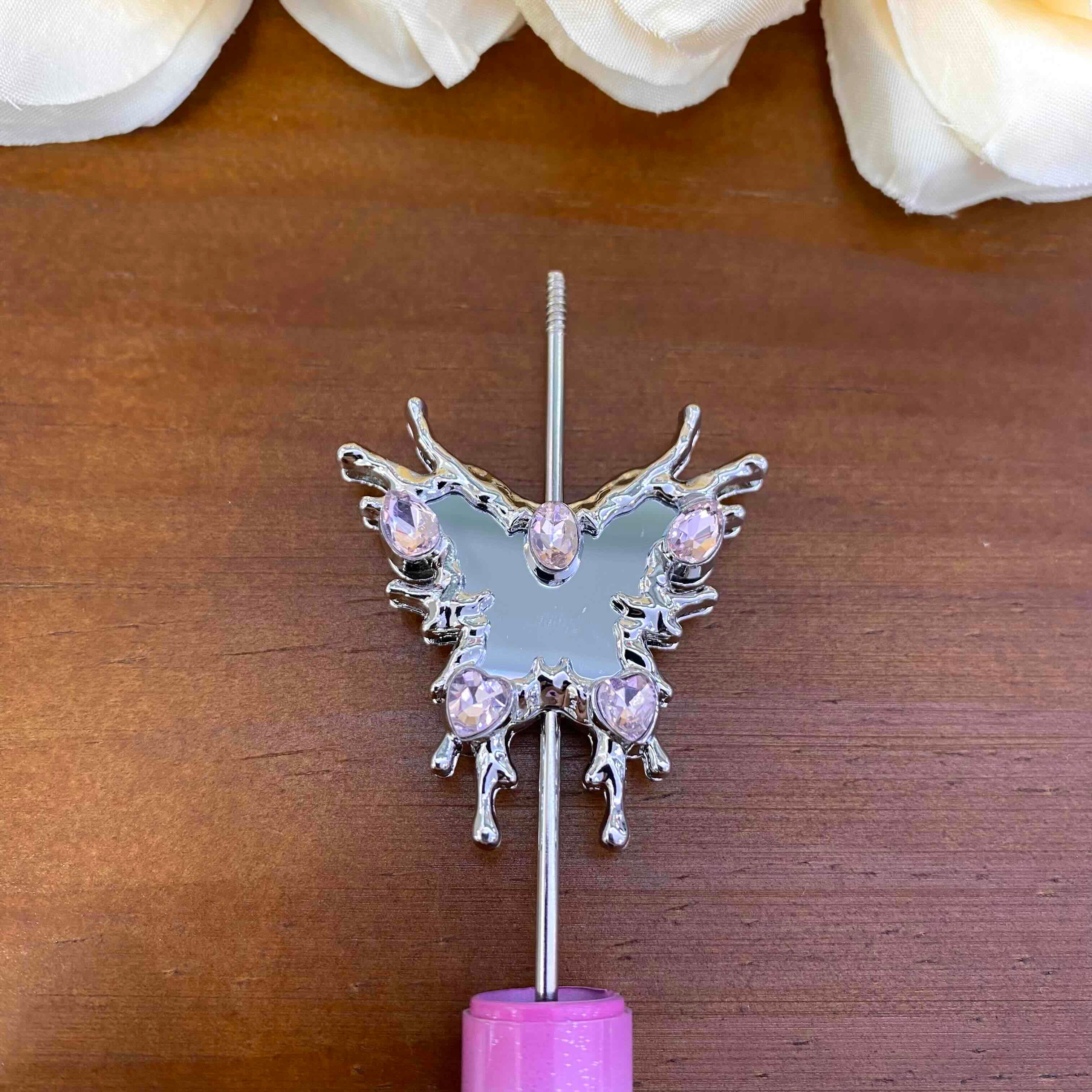 FS20634-Butterfly Mirror Metal Beads