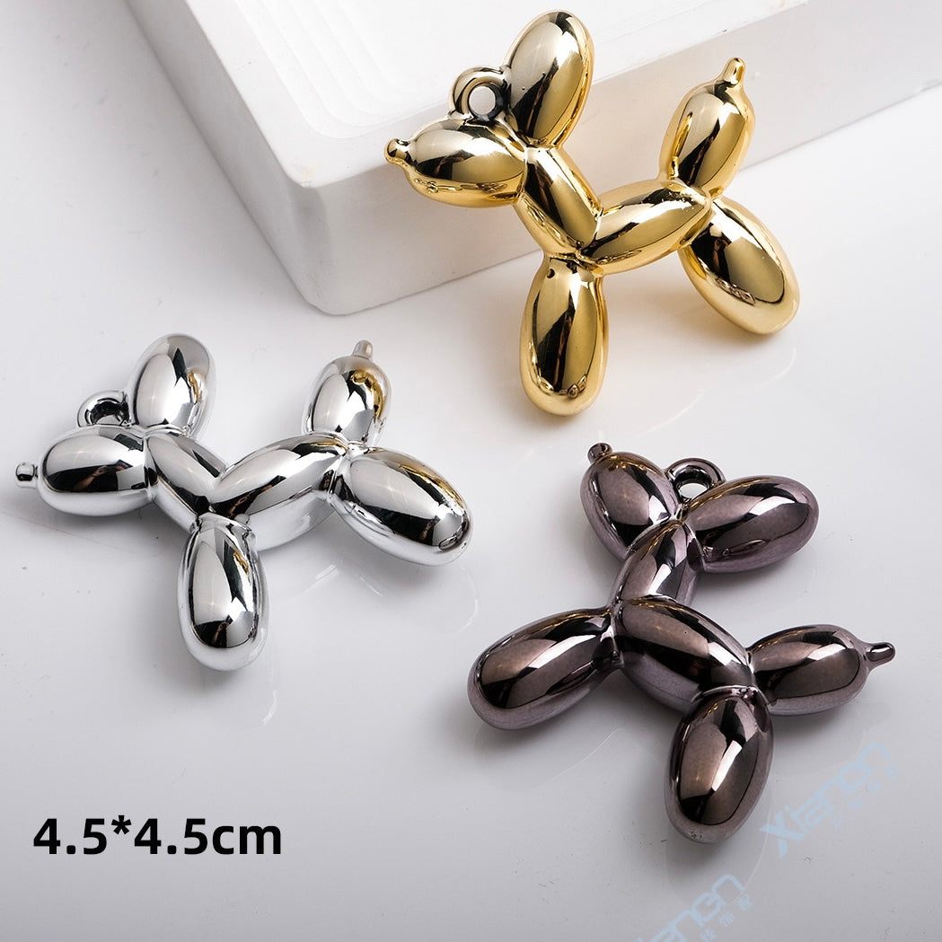 FS2371-Cute Metalic UV Shiny Balloon Dog Acrylic Charms