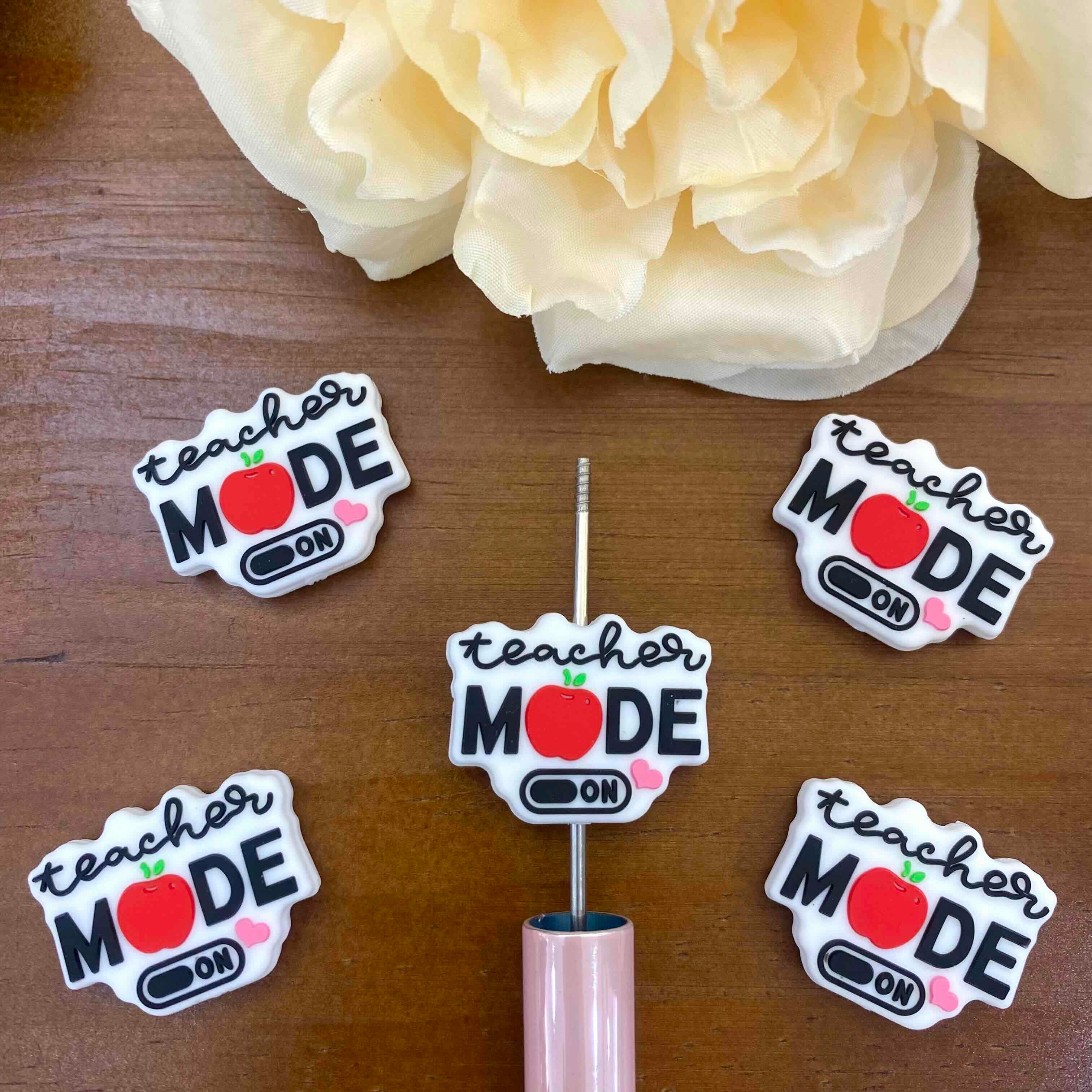 FS20150-Teacher Mode On Flat Silicone Focal Beads