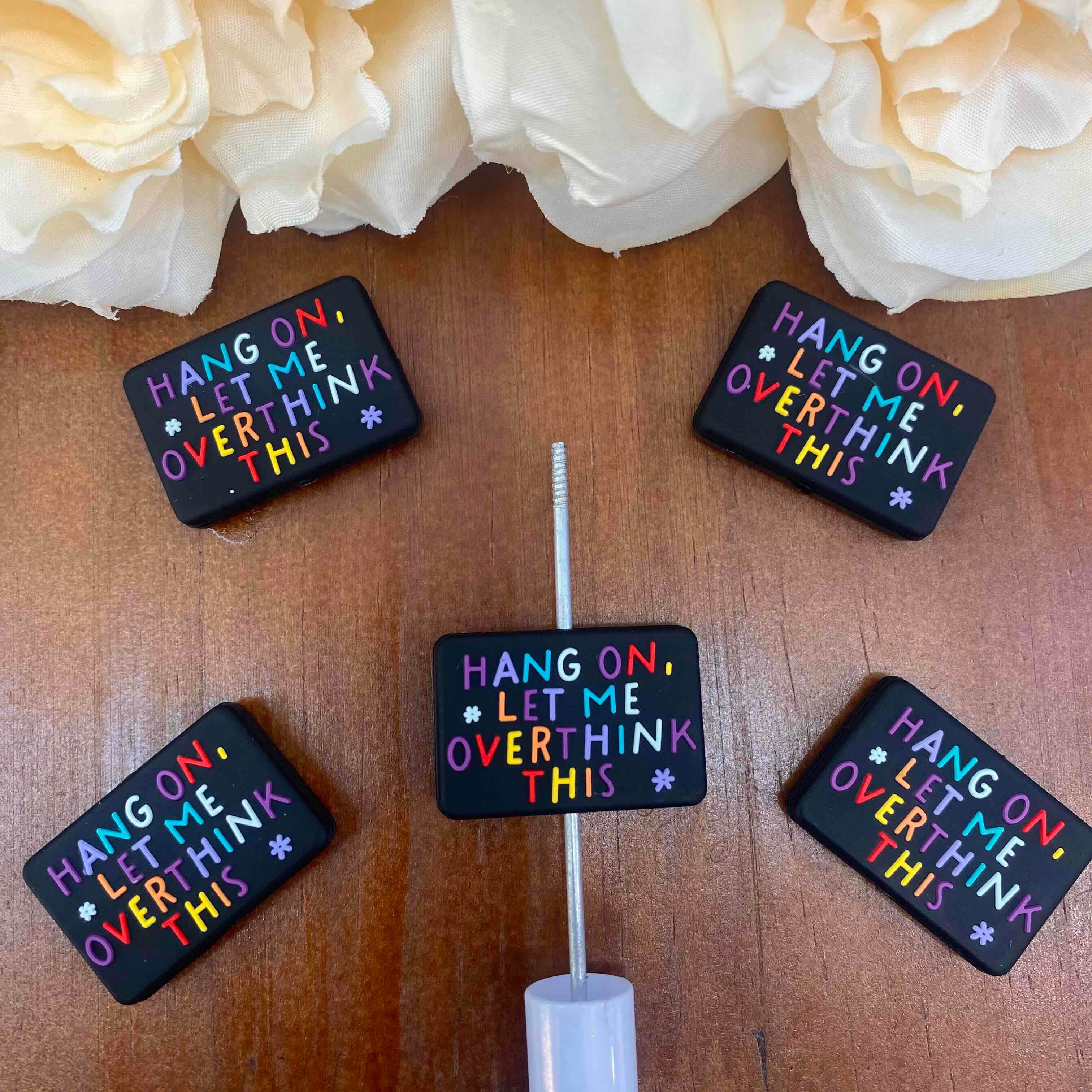 FS20349-Phrase Flat Silicone Focal Beads