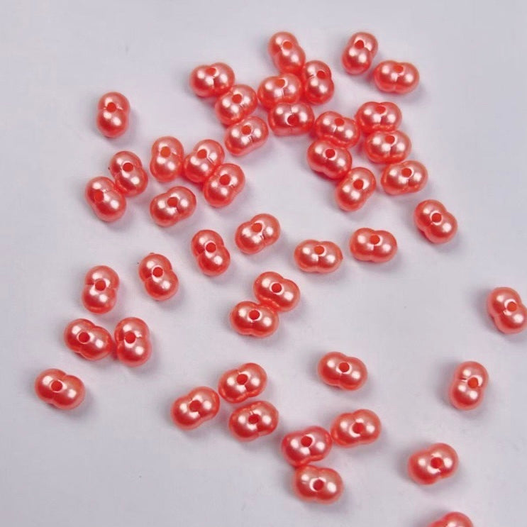 FS2380-5*8mm Solid Color Pearl Looking Peanut Acrylic Beads For Making Keychain