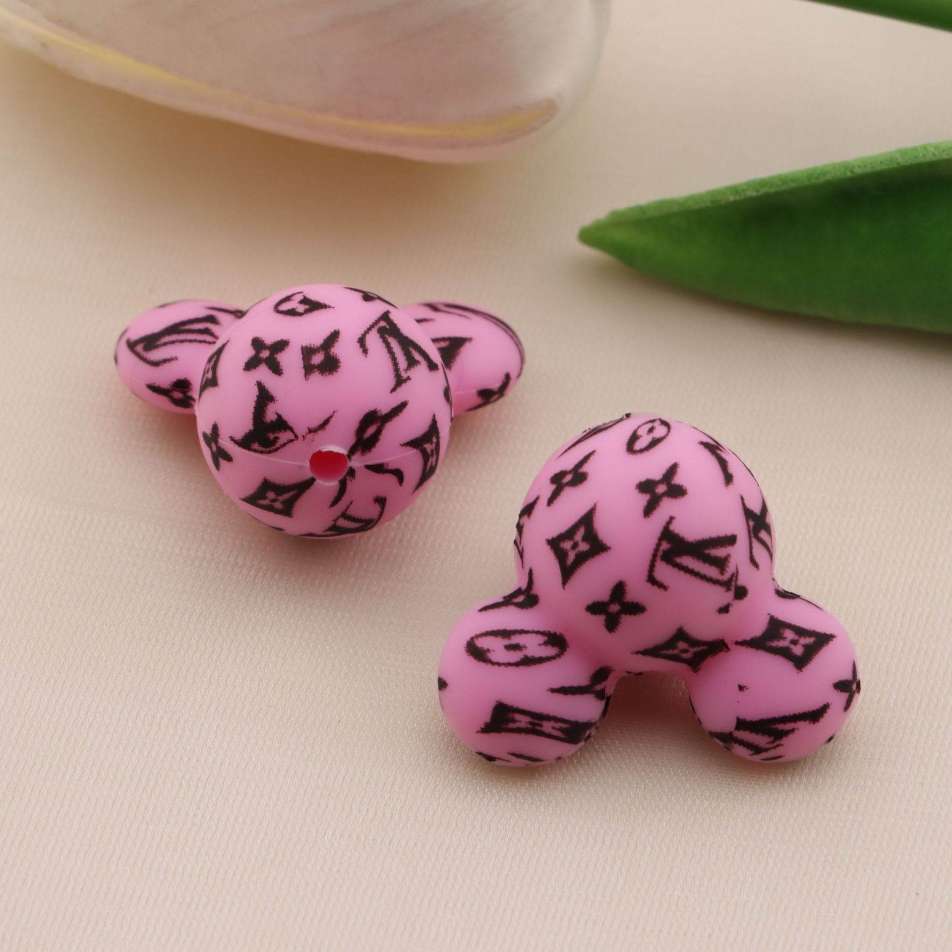 FS1447-About 21mm Mickey Head Printed Silicone Beads